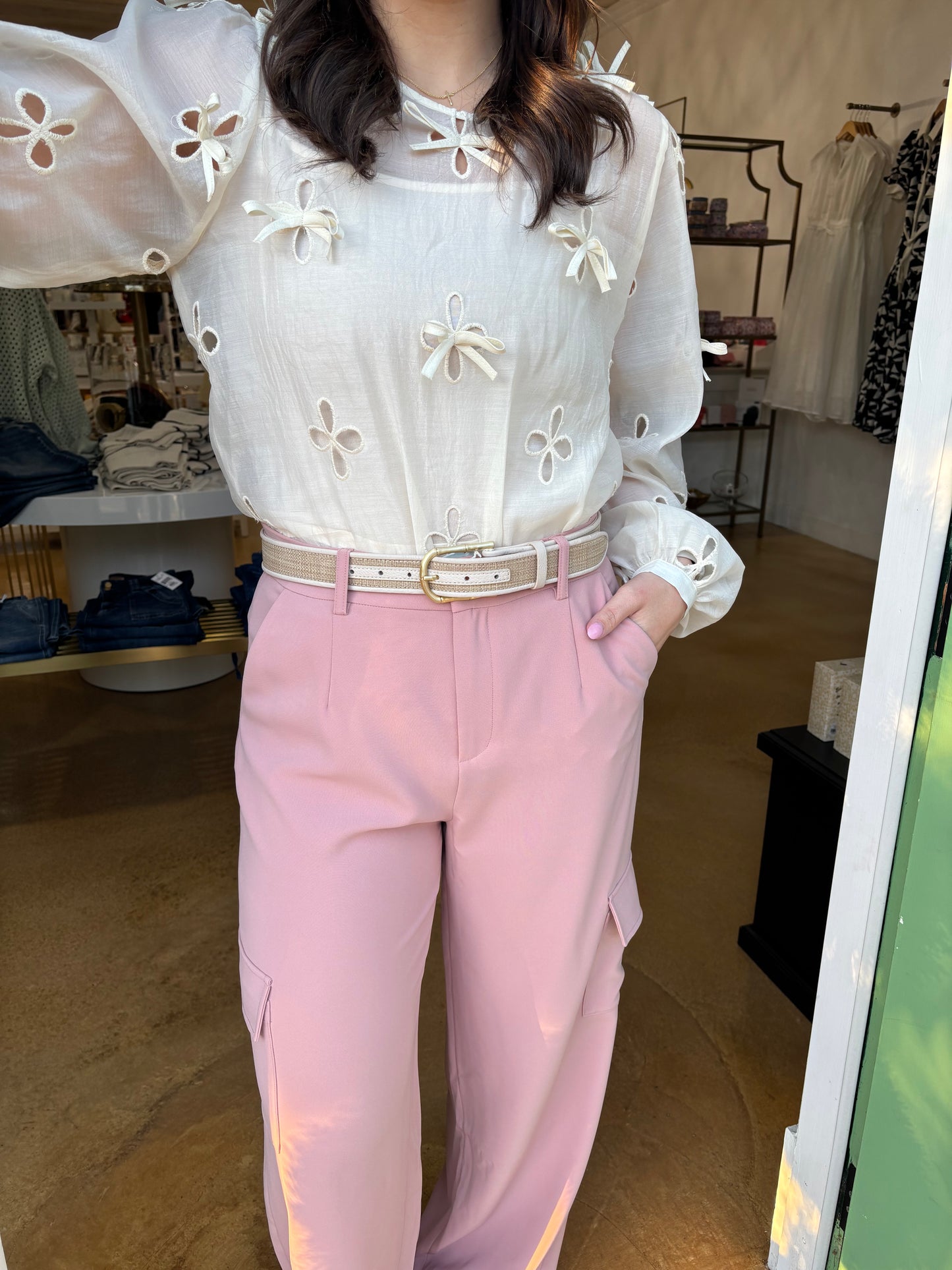 Wide Leg Cargo Trousers