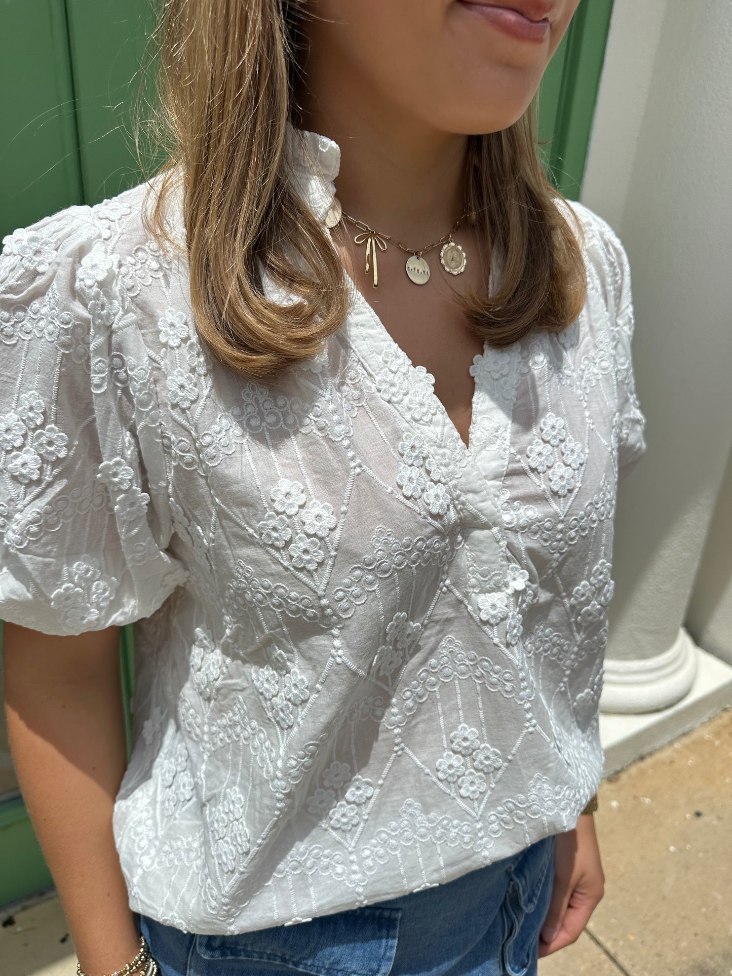 Joicy Embroidered Close To You Top