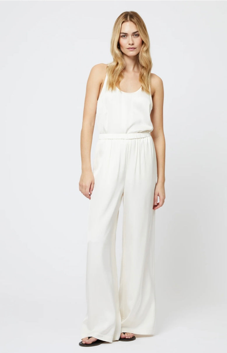 Ennis Satin Elasticated Trouser Porcelain Cream