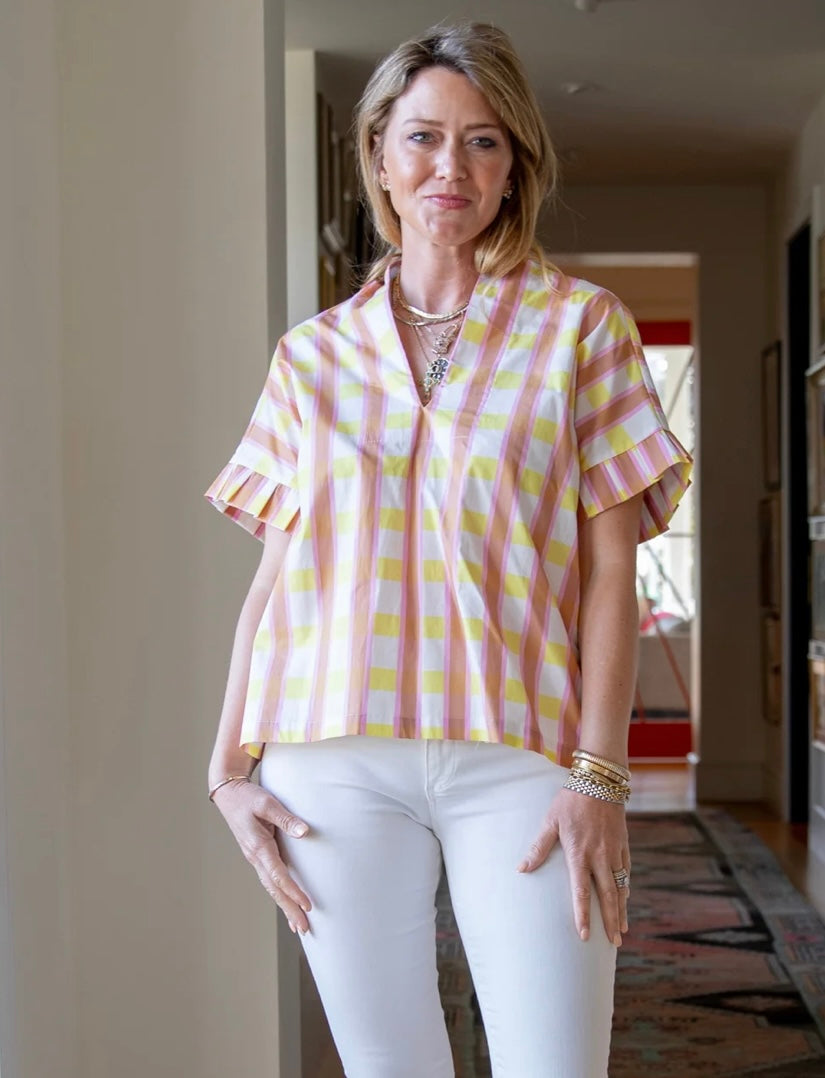Daydream Plaid Pleated Kimono