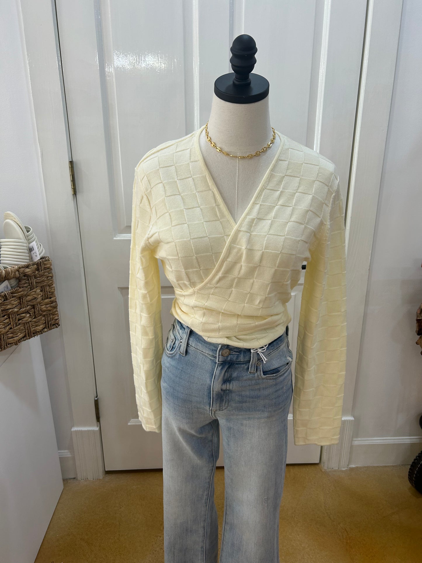 Brodie Basketweave Tie Top Whipped Cream