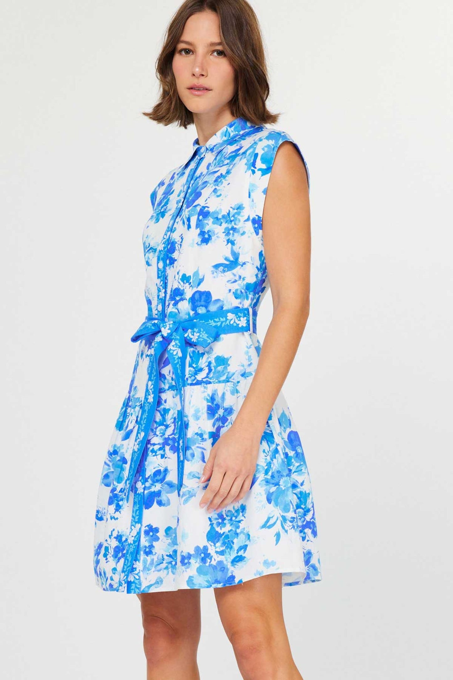 Blue Floral Multi Tie Dress