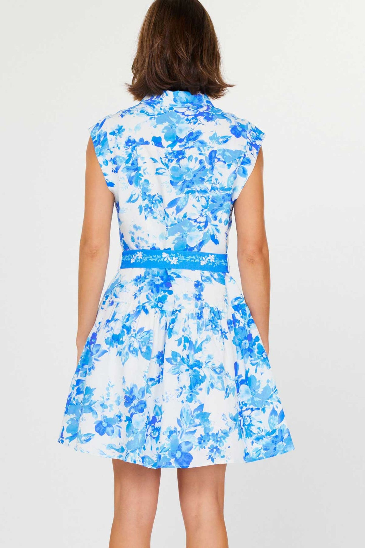 Blue Floral Multi Tie Dress