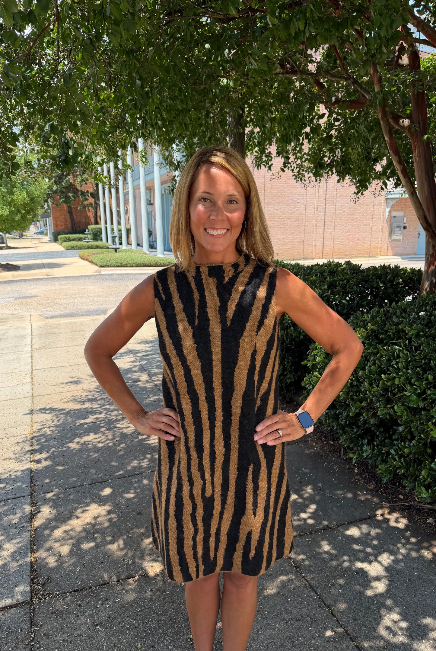 Tiger Print Knit MIni Dress
