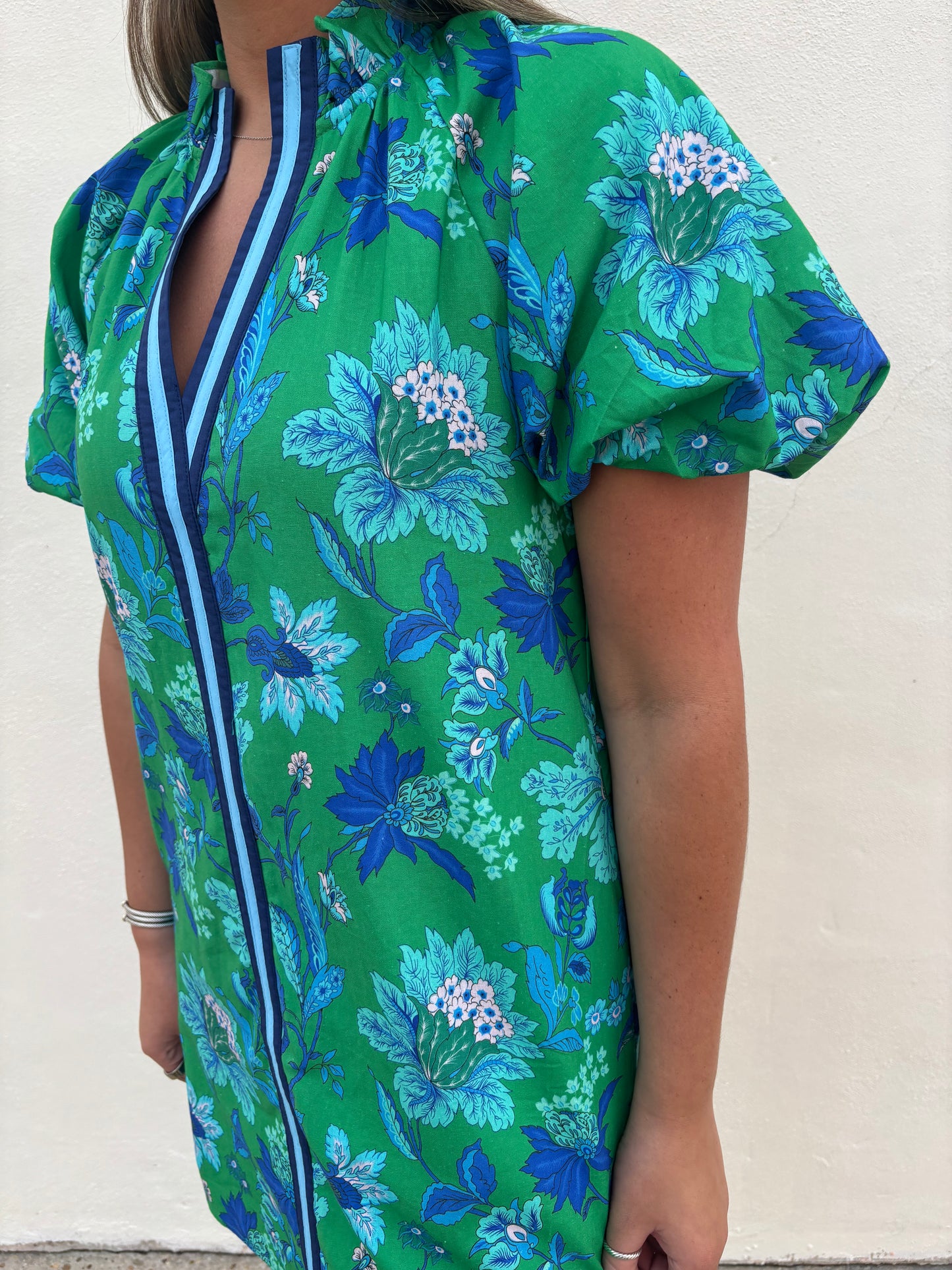 Green and Navy Floral Mini