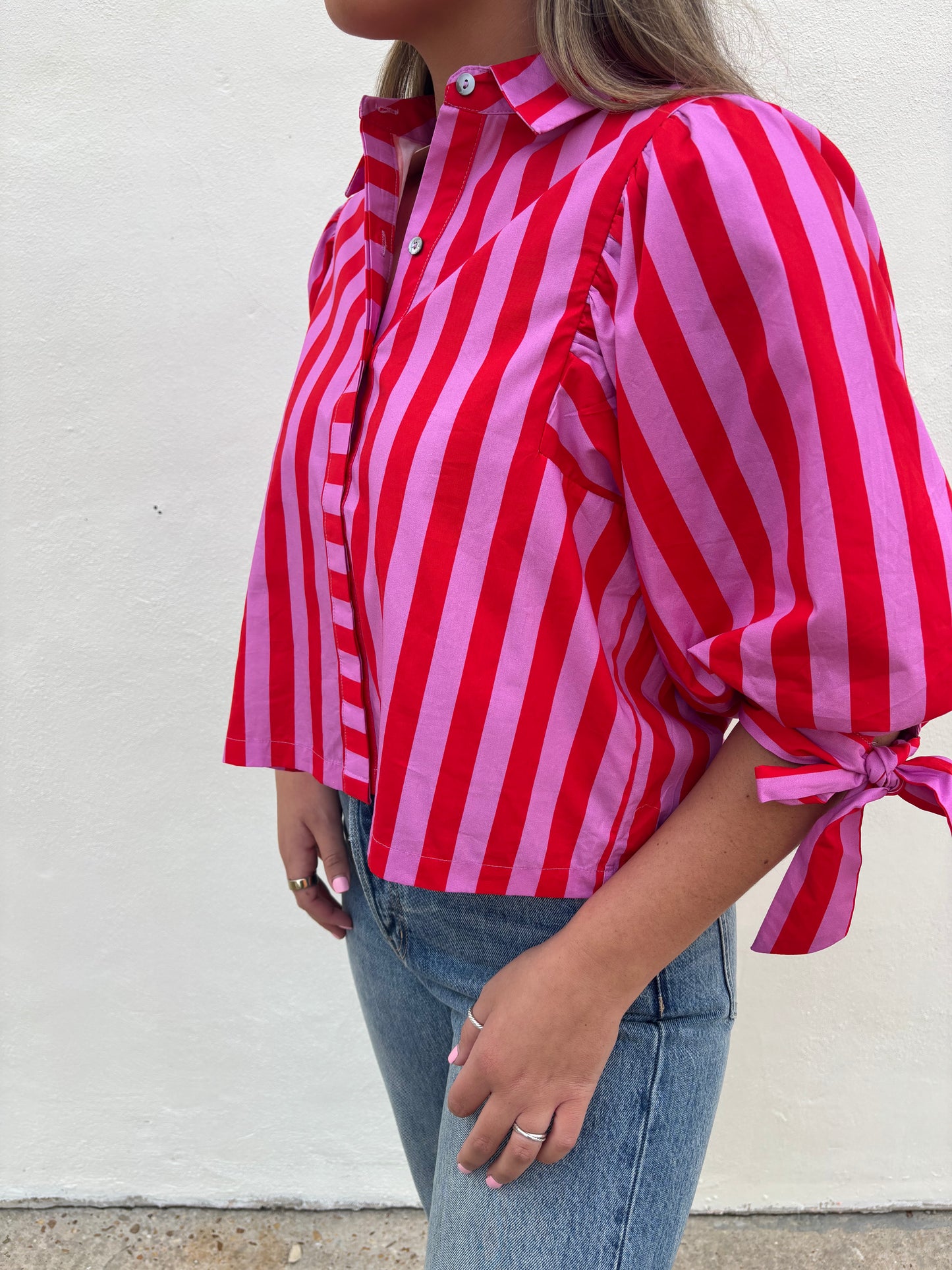 Red/Pink Stripe Top
