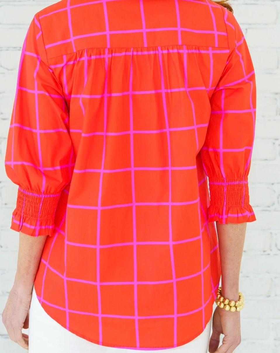 Kimberly Park Top Orange and Pink