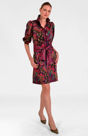 Swagger Dress - Printed Paisley Black