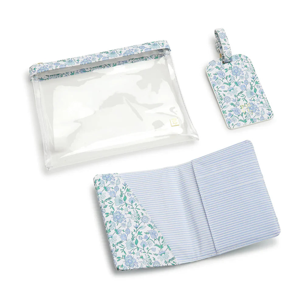 Luxe Saffiano 3 Piece Travel Set - Hamptons Floral - Trvl Design