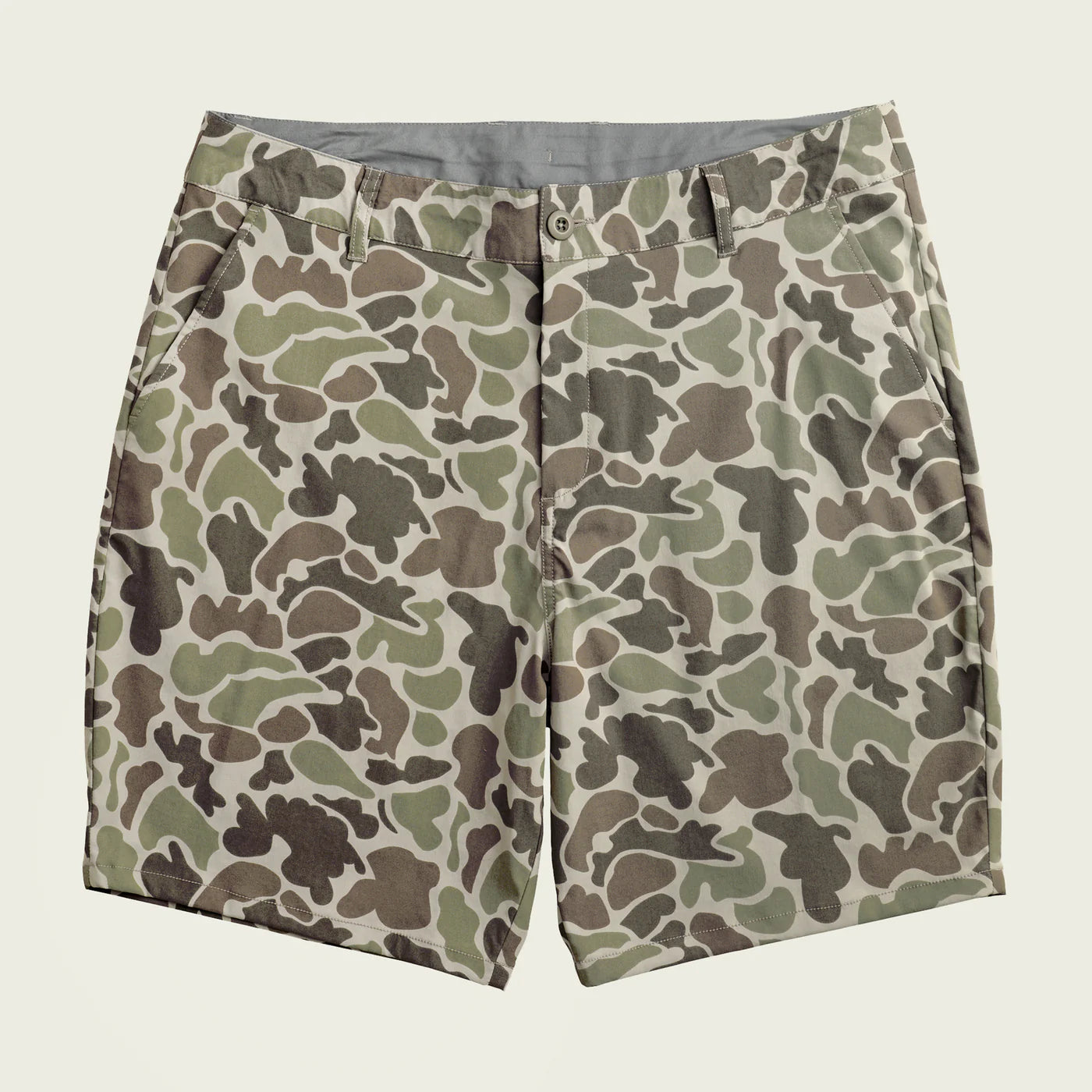 Prime Hagood Shorts in Dark Green Mallard Camo