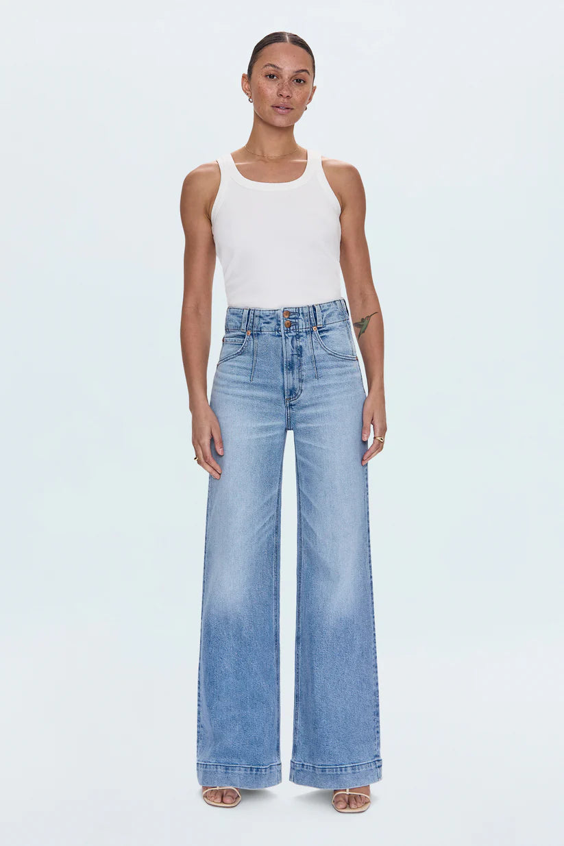 Lana Double Button High Rise Ultra Wide Leg Terrace