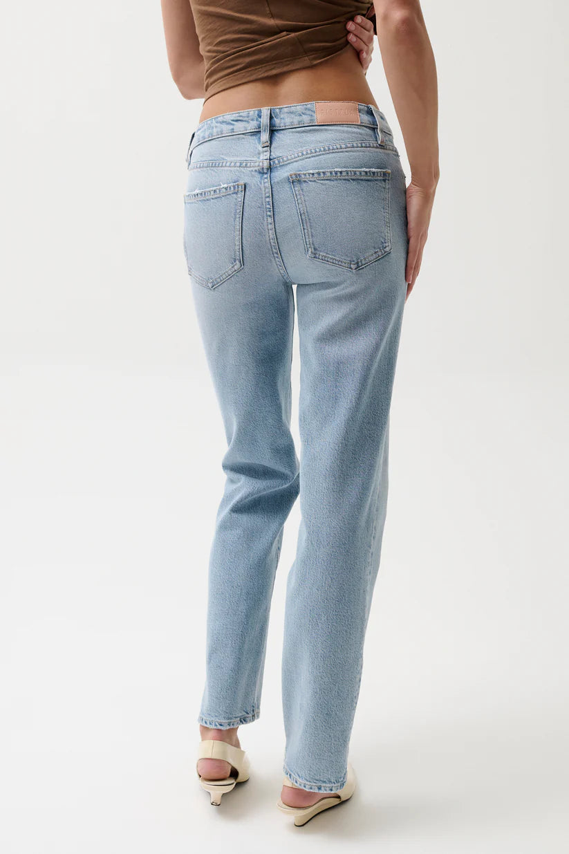 Aleks Mid Rise Straight Long Jean- Aegan