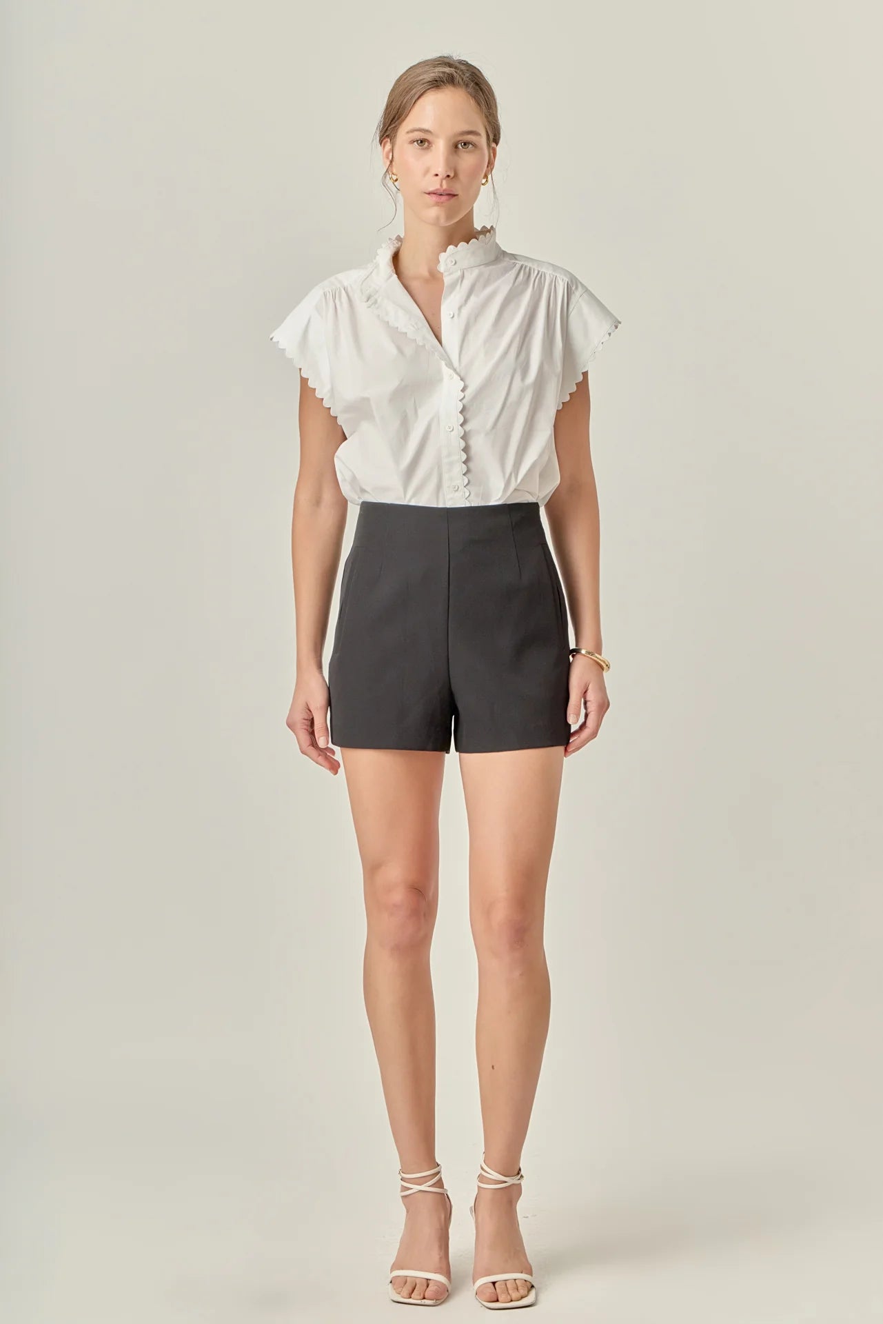 Scallop Trim Ric Rac Short Sleeve Shirt