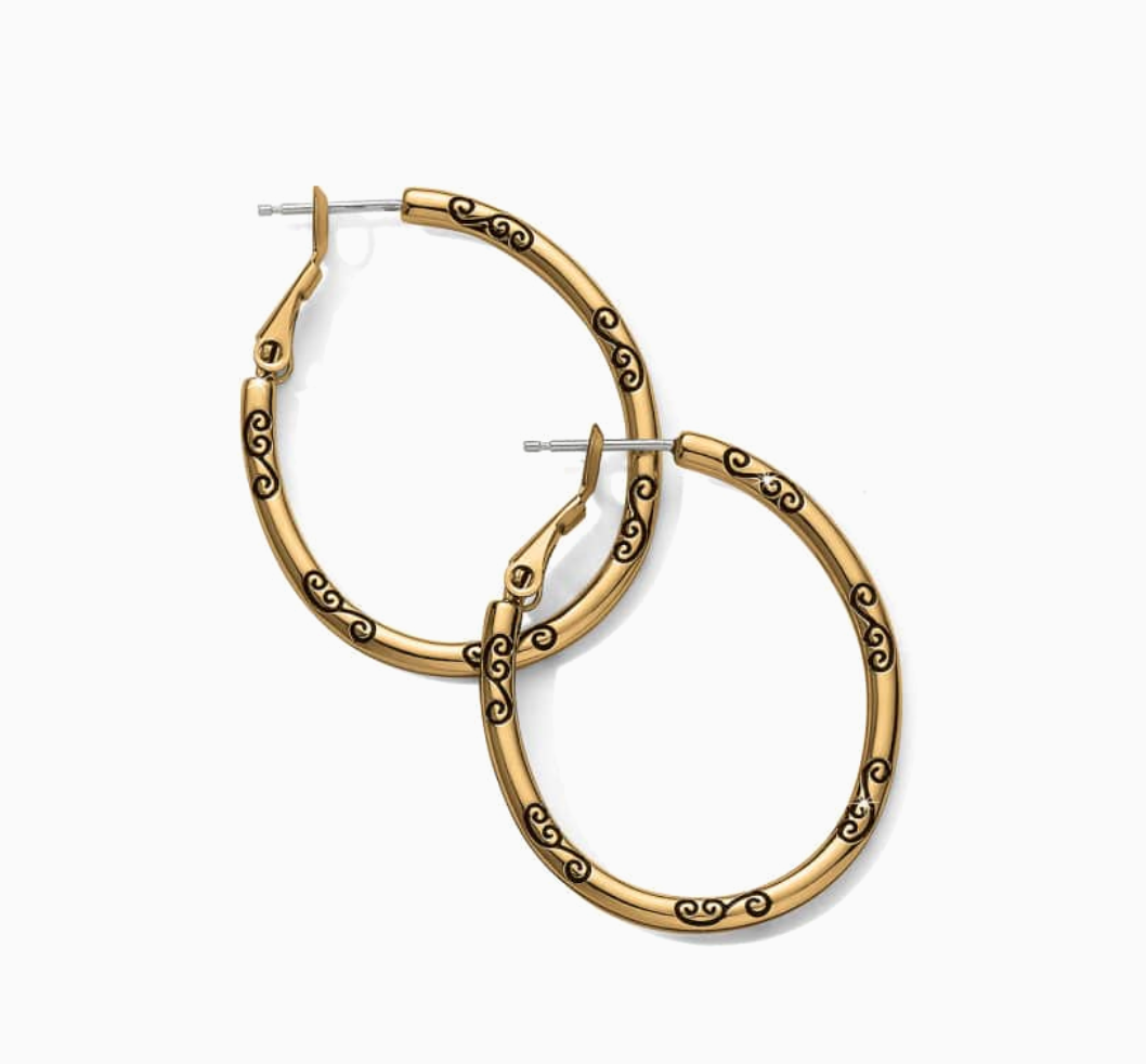 Oval Hoop Charm Earrings