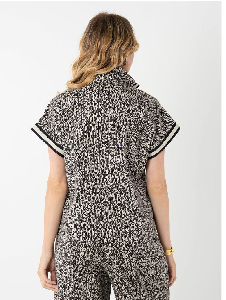 Poppy Pullover in Black Tonal Monogram