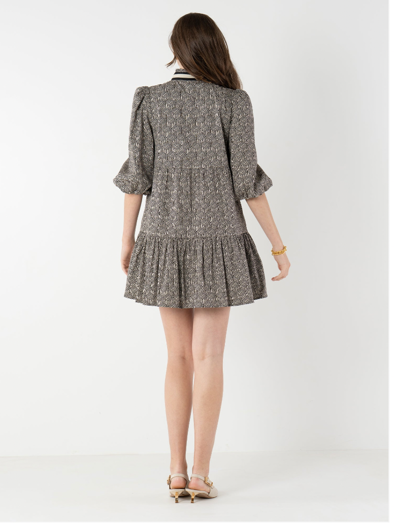 Sadie Dress in Black Tonal Monogram