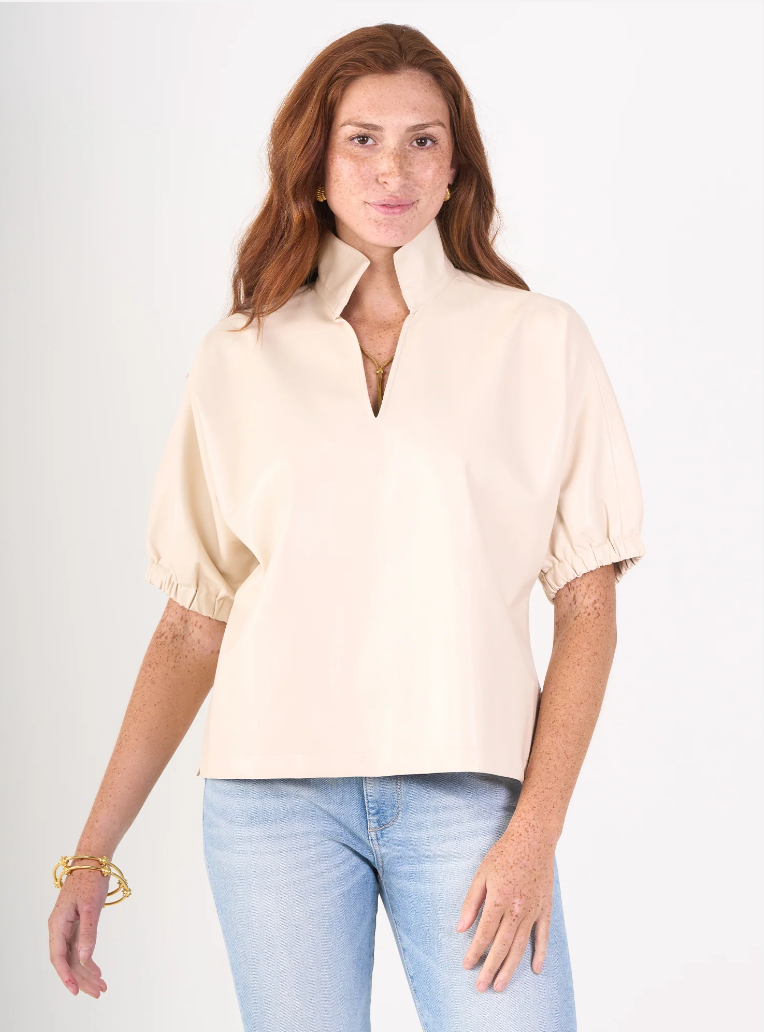 Poppy Top in Sandshell Vegan Leather