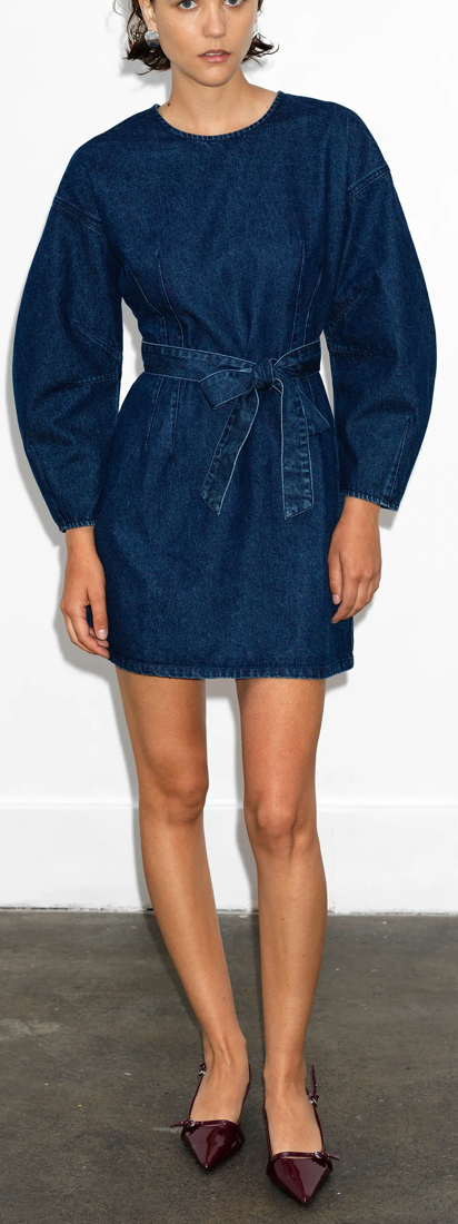 Leighton Banana Sleeve Dress Dark Indigo