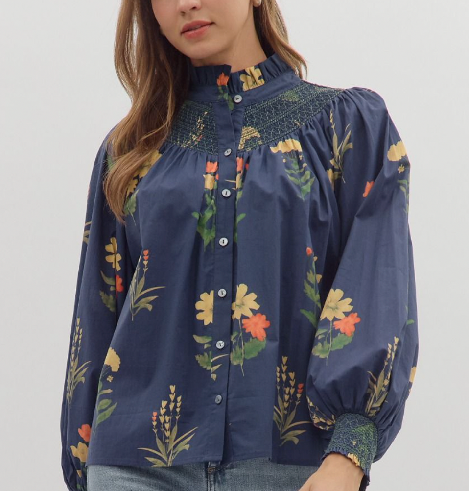 Floral Smocked Top