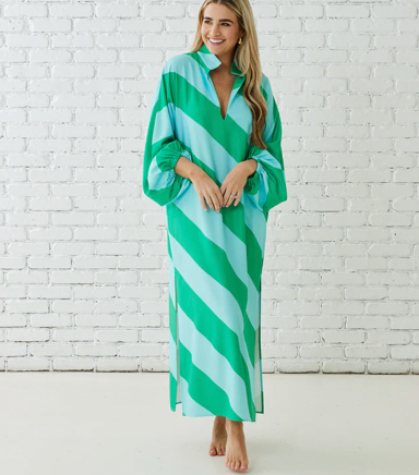 COCO CAFTAN AQUA/GREEN