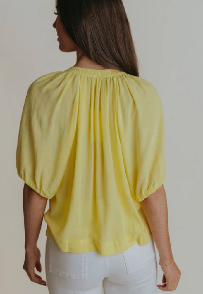 Henley Top Lemon
