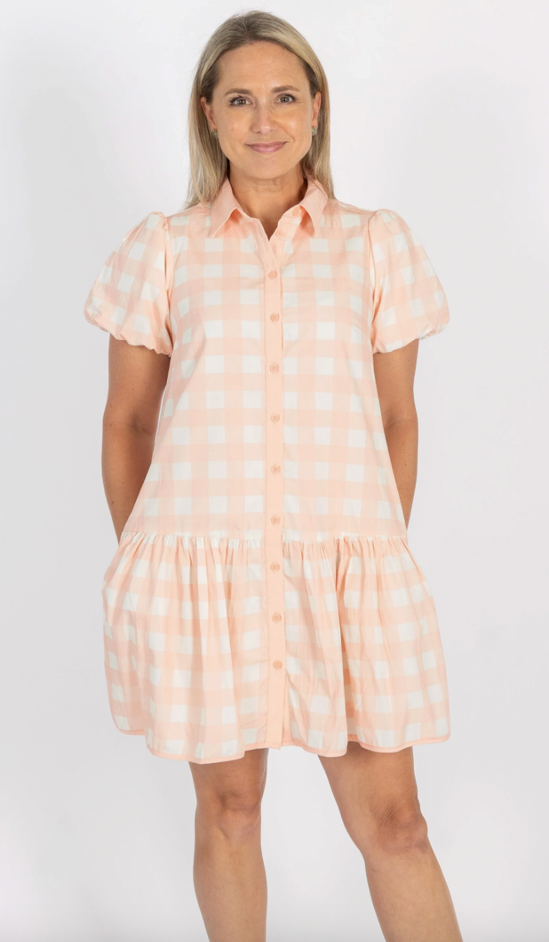 Jana Dress Pink Buffalo Check