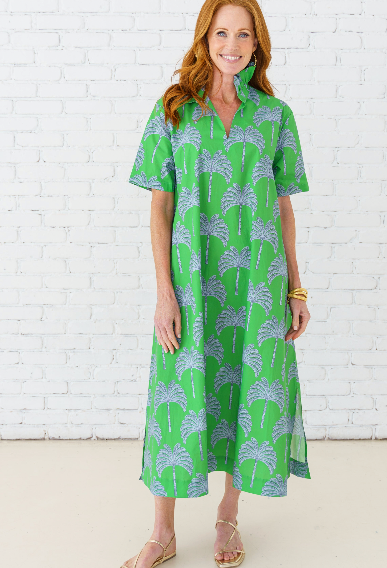Georgia Palm Dress Green