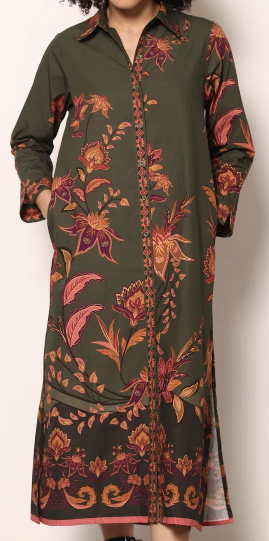 Eliza Dress Olive Trail