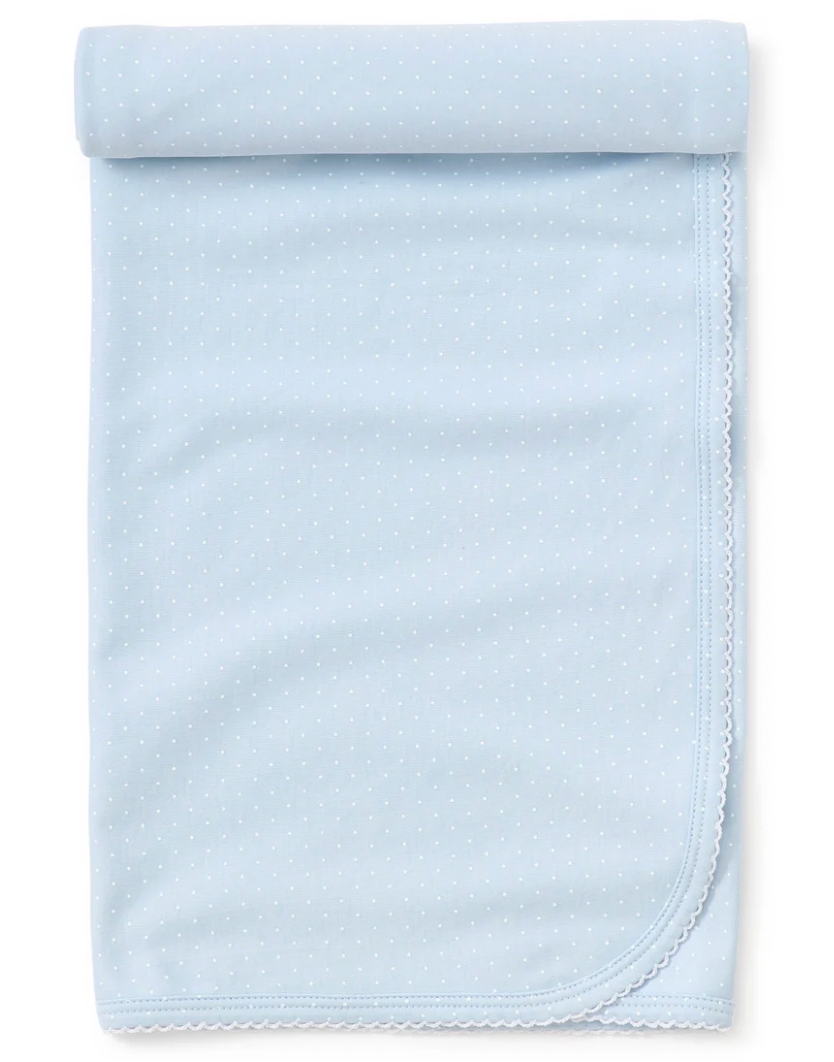 Blue/White New Kissy Dots Print Blanket