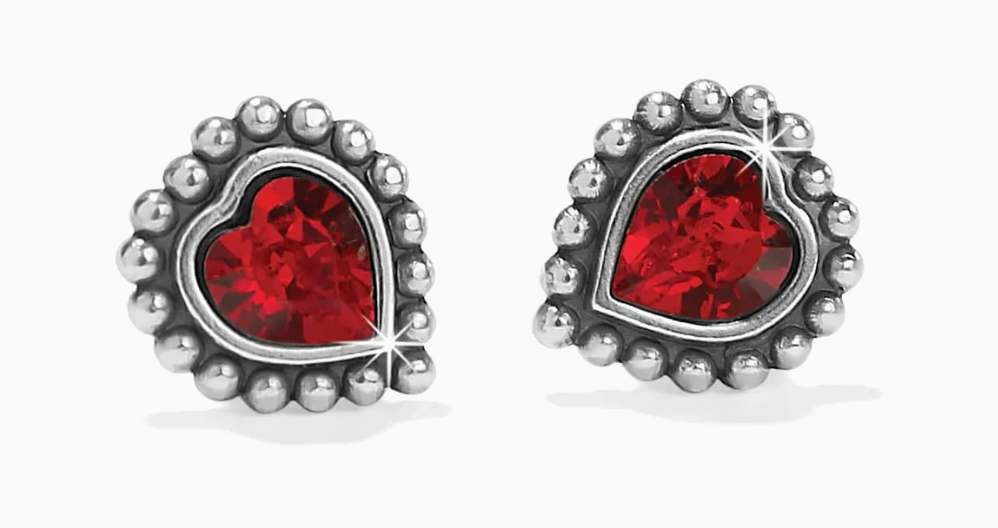 Shimmer Heart Mini Post Earrings