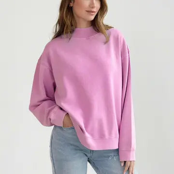 Berry Mock Neck Pullover