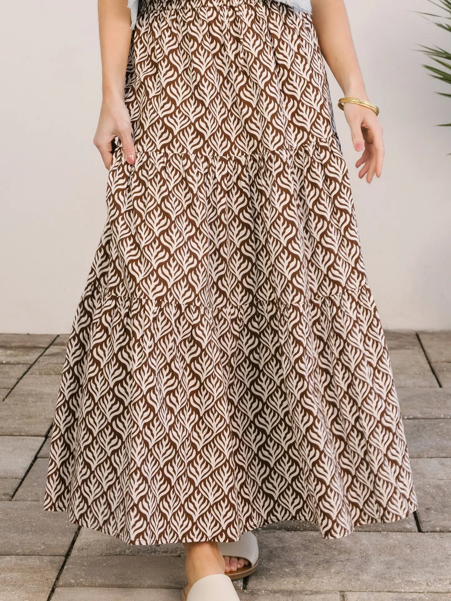 Resort Maxi Skirt - Chocolate Flora