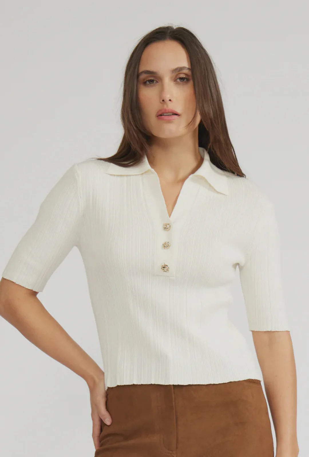Callan Knit Top in Cream