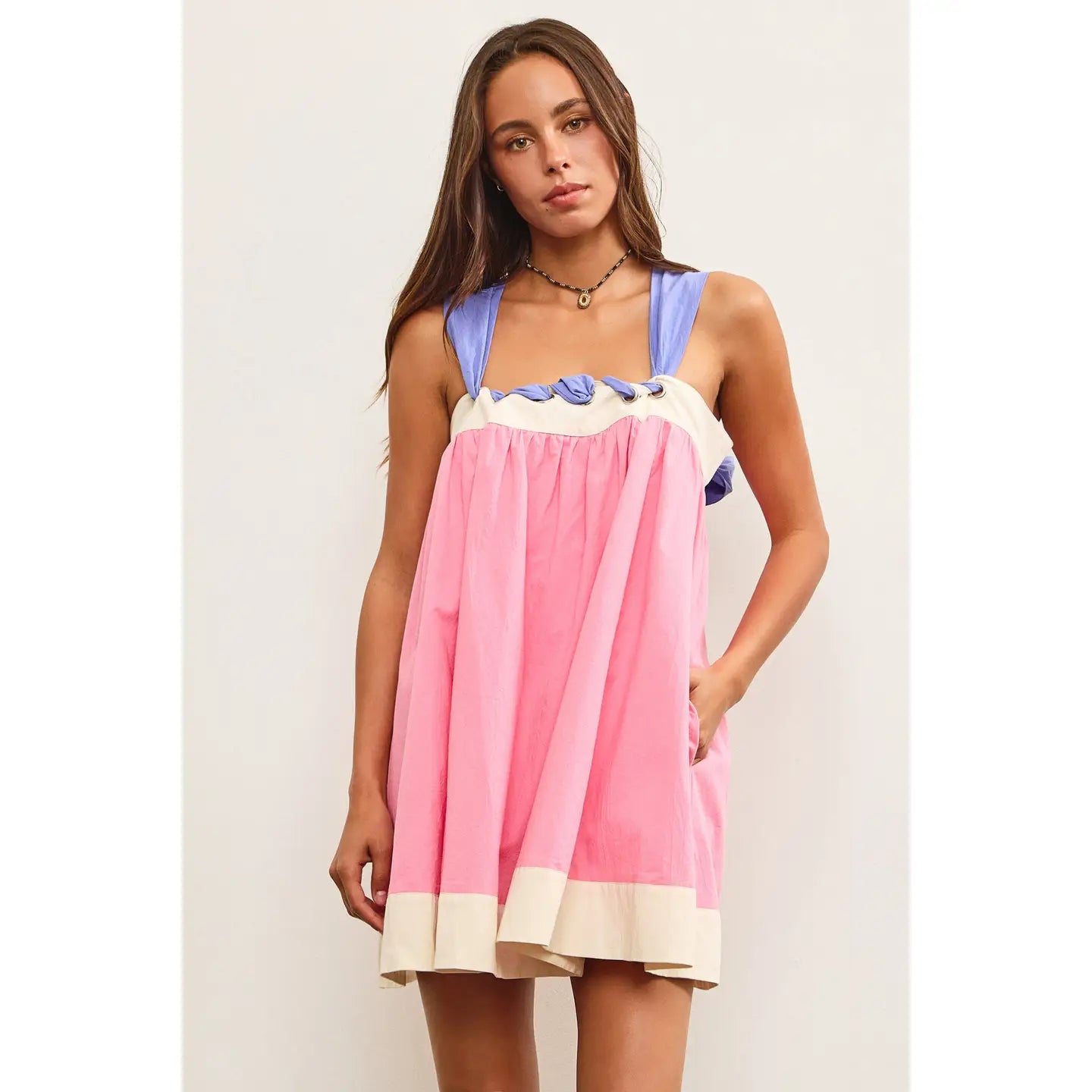 Pink Bow Mini Dress
