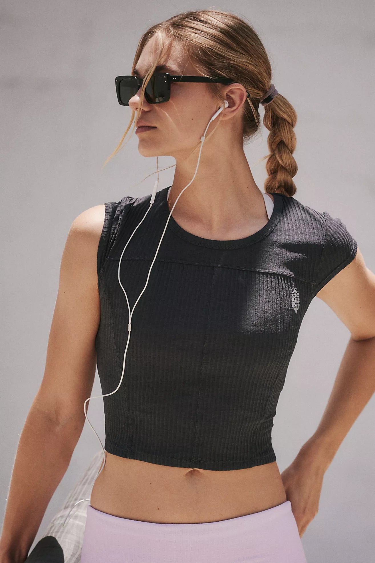 Tempo Ribbed Baby Tee Black