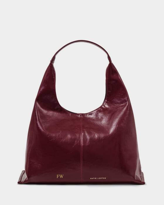 Laila Patent Crackle Slouch Shoulder Bag