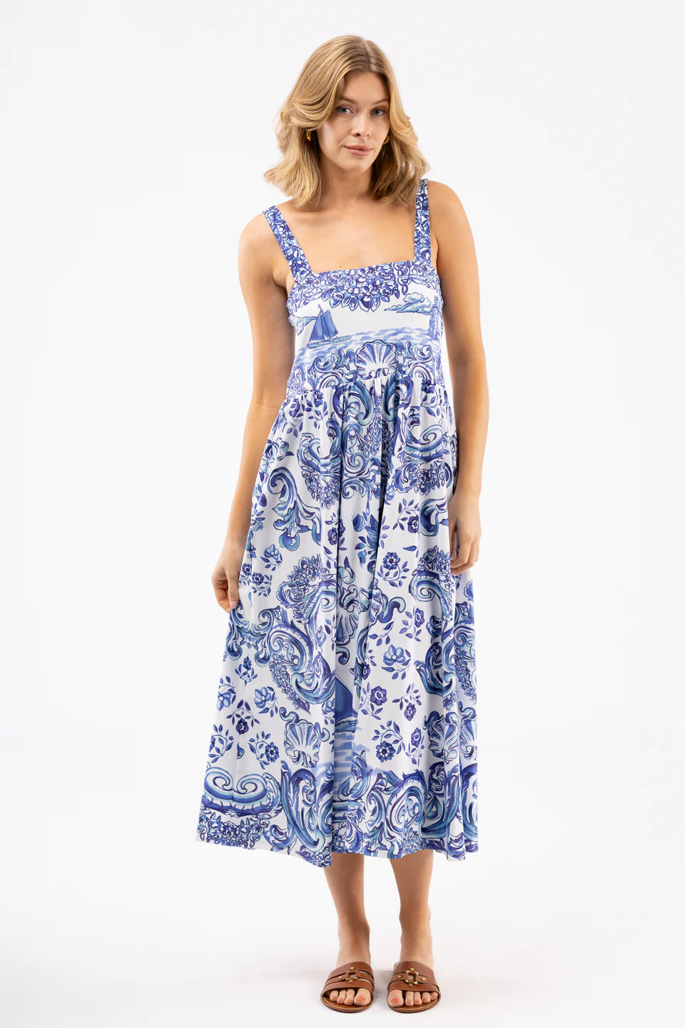 The Heather Dress in Port Porcelain