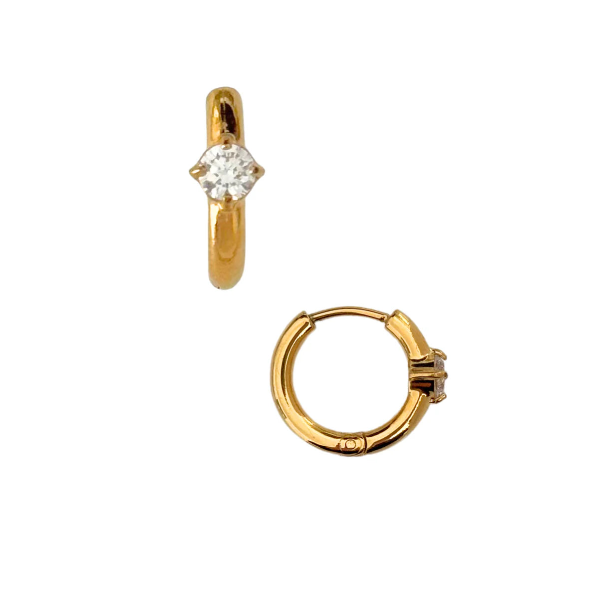 Yael Solitaire Huggie Hoop Earring