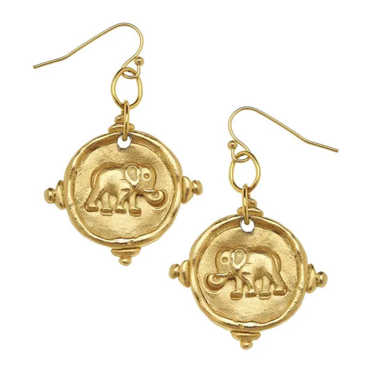 Gold Elephant Earrings