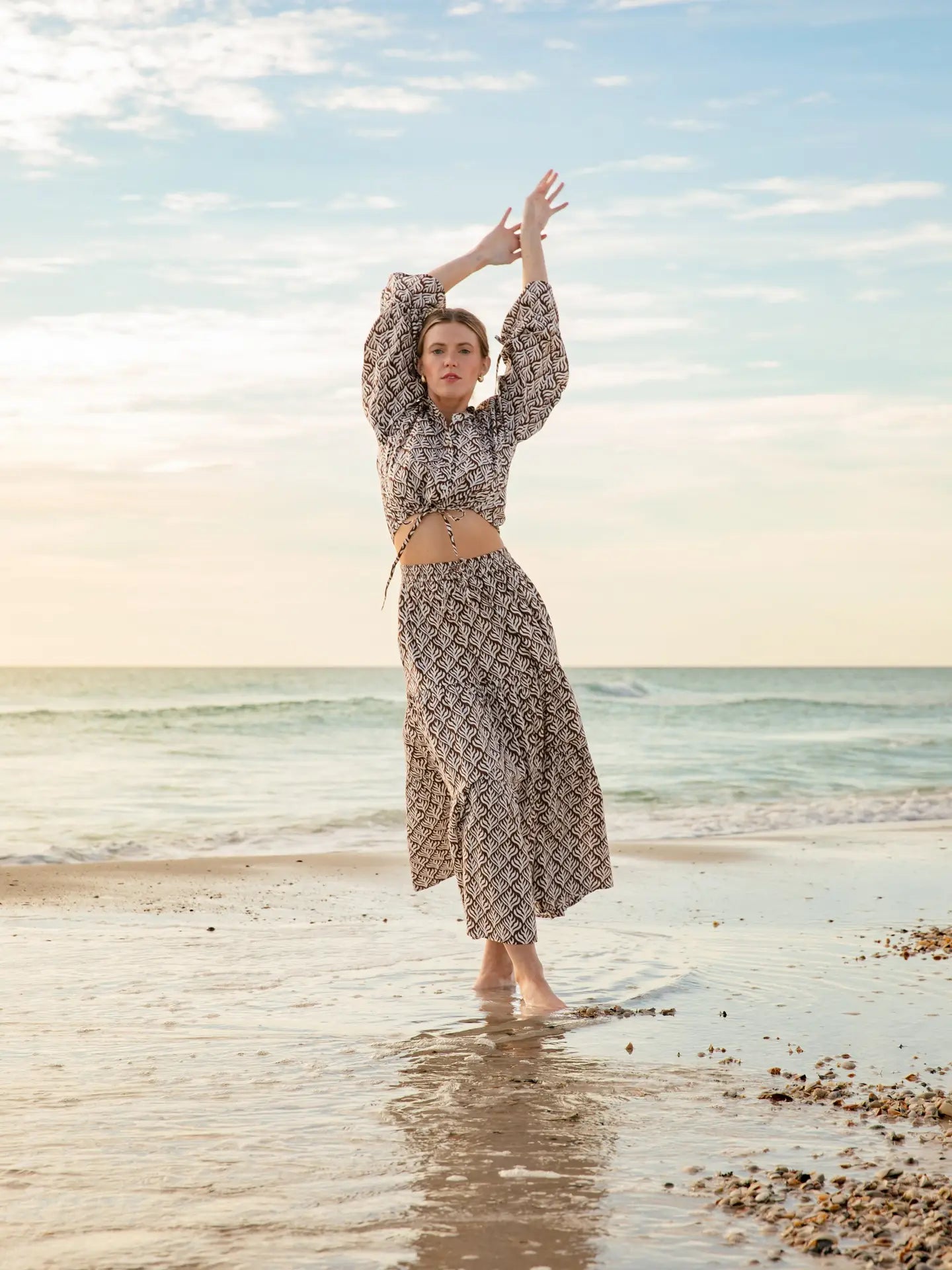 Resort Maxi Skirt - Chocolate Flora
