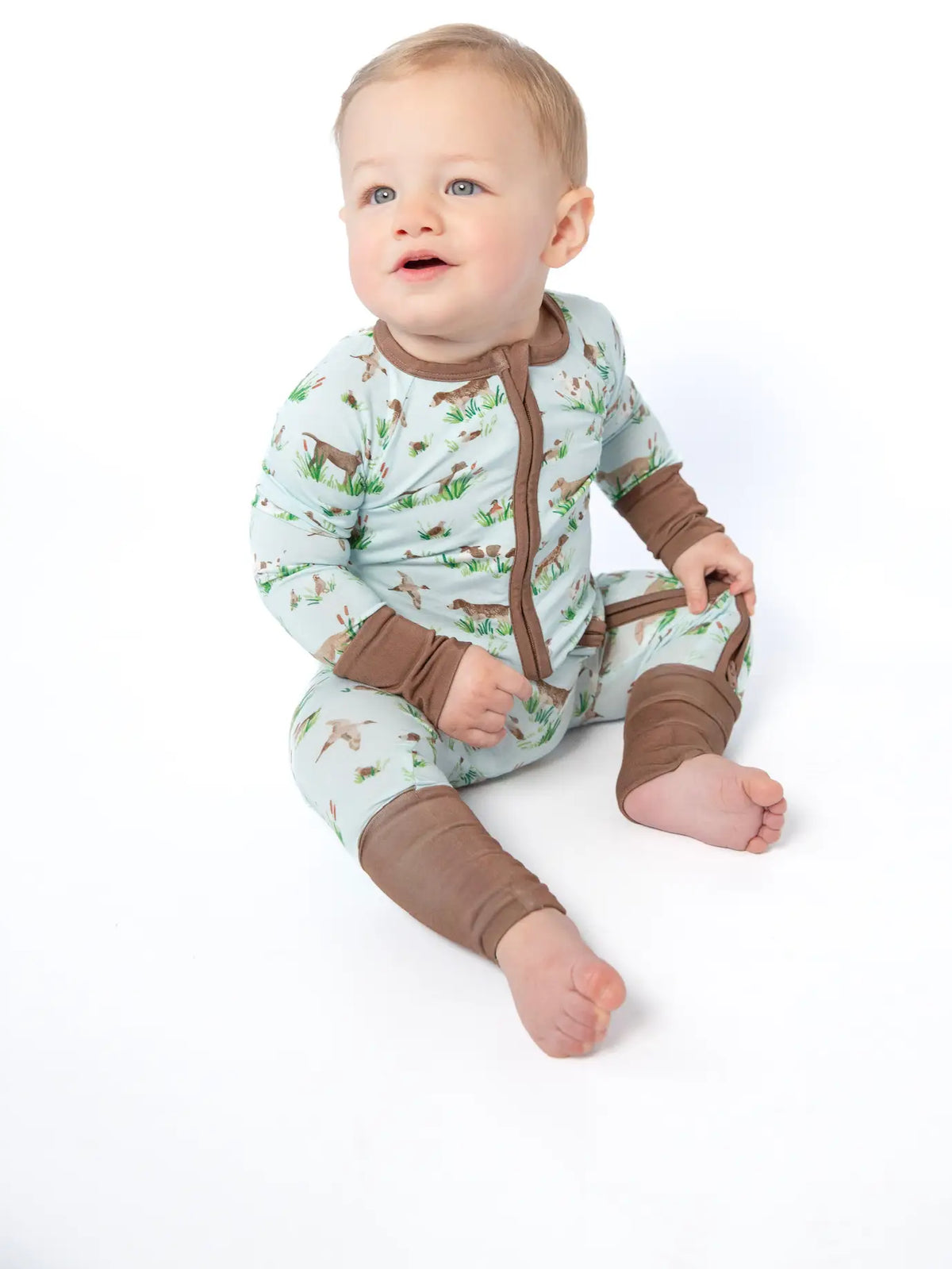 Delta Bird Hunting Dogs Convertible Zip Pjs