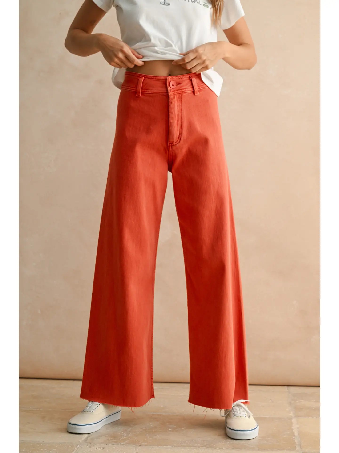 Straight Wide Leg Denim Pants