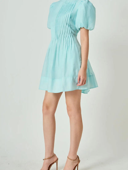 Pintuck Mini Dress