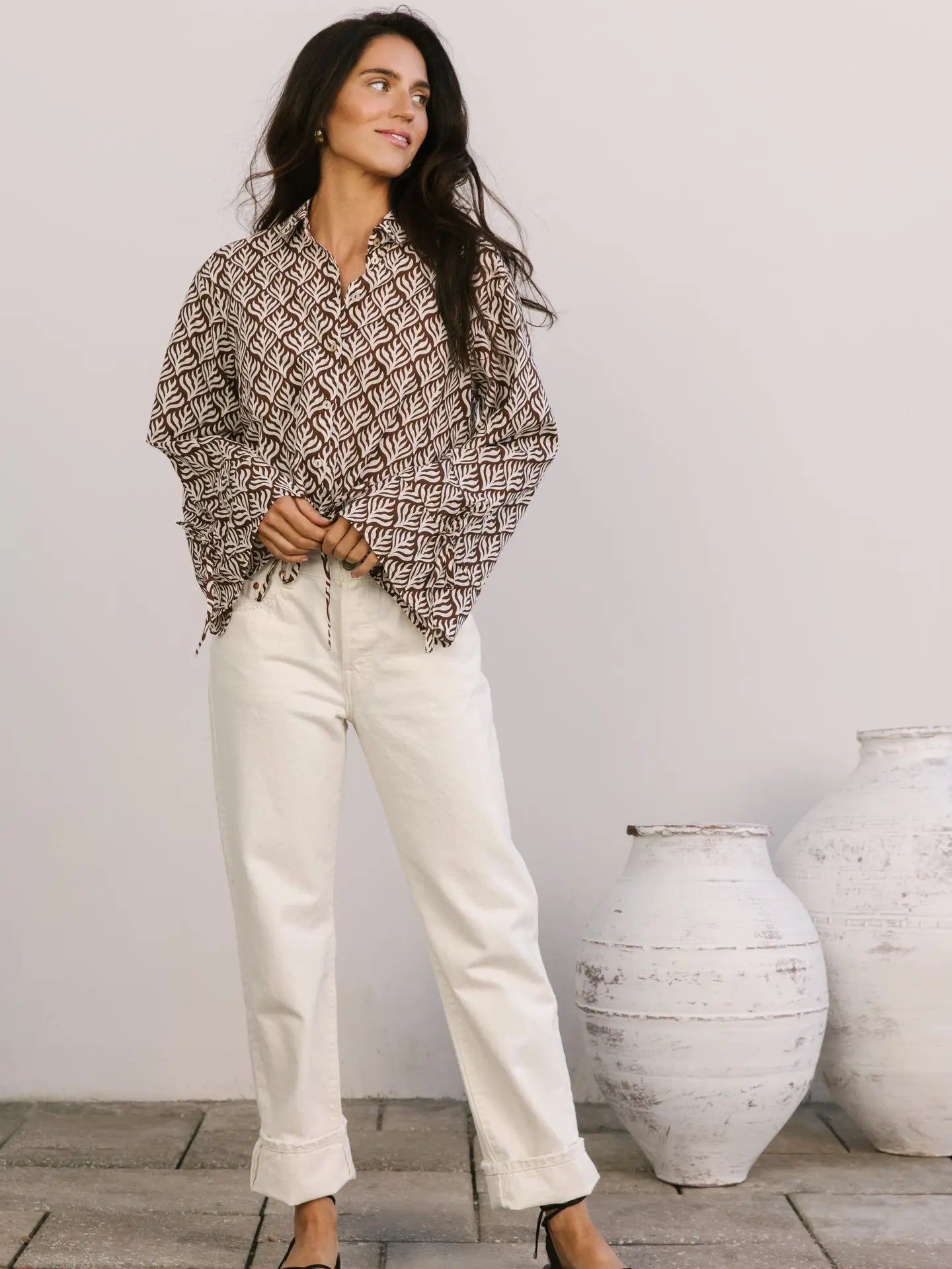 Sail Button-Up - Chocolate Flora