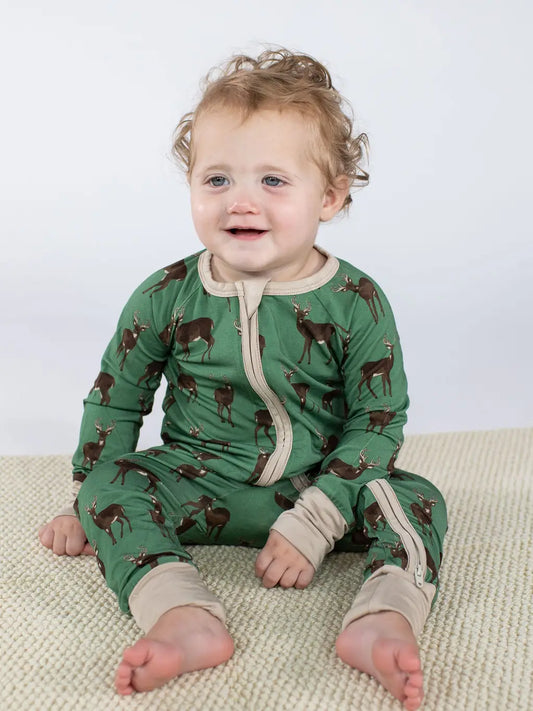 Deer - Ls Convertible Zip Pjs