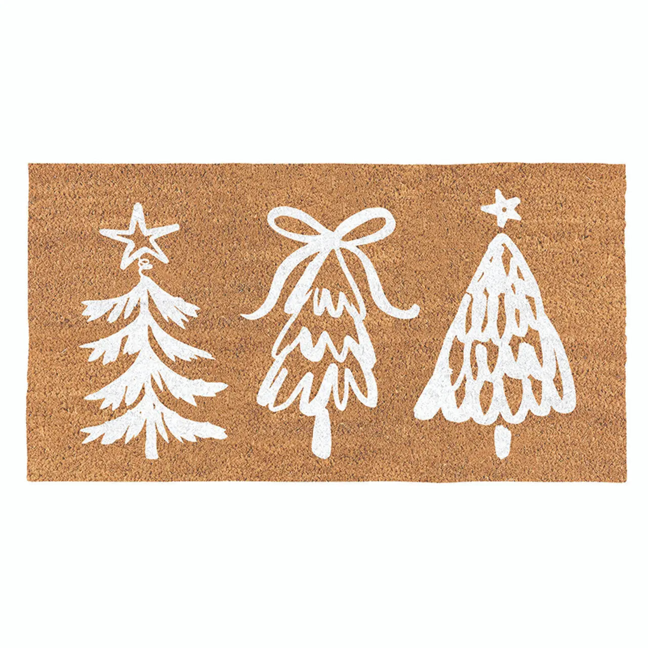 Coir Door Mat - White Trees