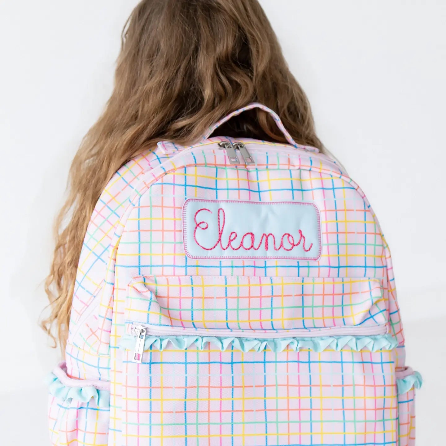 Girls Backpack - Pink Plaid