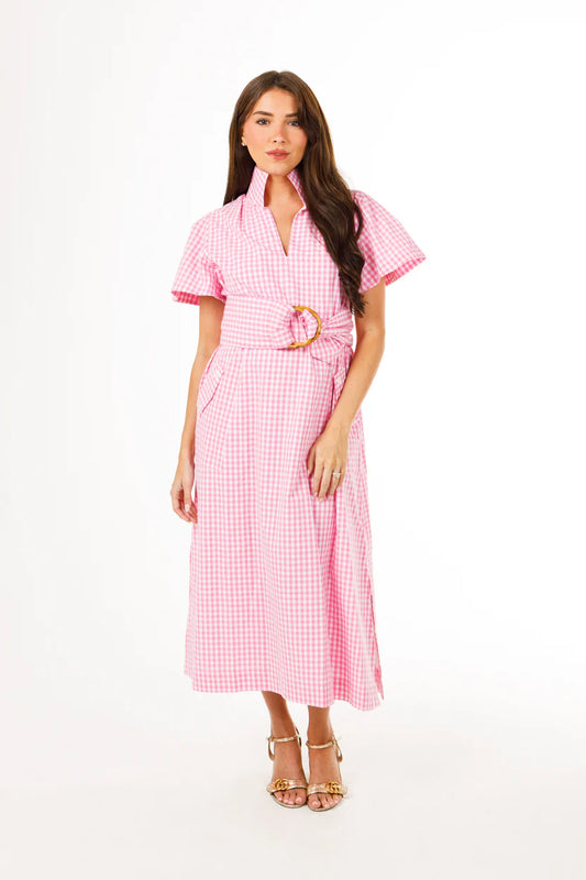 Gretchen Dress Pink & White Gingham