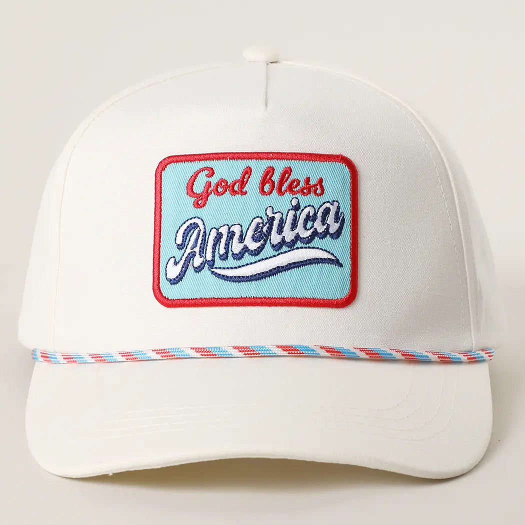 God Bless America Embroidered Patch Trucker Hat