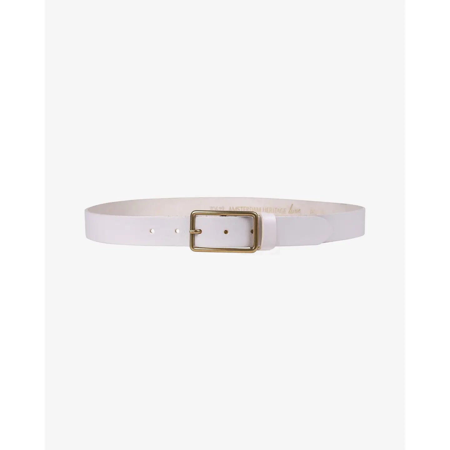 Italian Leather Belt with Rectangular Buckle